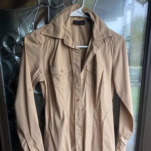 New York and company tan dress shirt XS